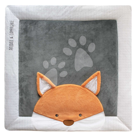 Textilní podložka na hraní s liškou Park Mat Fox Doudou et Compagnie šedá 100*100 cm od 0 měsíců