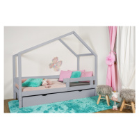 Vyspimese.CZ Dětská postel Elsa se zábranou-jeden šuplík Rozměr: 90x200 cm, Barva: šedá