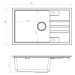 Alveus INTERMEZZO 130/11 bílý + jednoduchý sifon - obdélníkový granitový dřez 780x480x200 mm s o