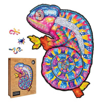 PUZZLER - Dřevěné Barevné Puzzle - Hypnotický Chameleon