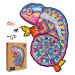 PUZZLER - Dřevěné Barevné Puzzle - Hypnotický Chameleon