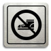 Accept Piktogram "zákaz vstupu v obuvi" (80 × 80 mm) (stříbrná tabulka - černý tisk)