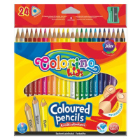 Trojhranné pastelky Colorino - 24 barev (zlatá, stříbrná, fluorescenční)