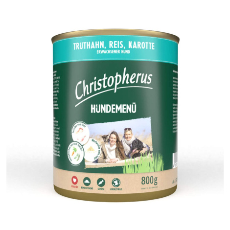 Christopherus krmivo pro psy krocan s rýží a mrkví 6 × 800 g