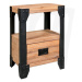 Noční stolek, masivní akáciové dřevo a ocel, 40 x 30 x 54 cm