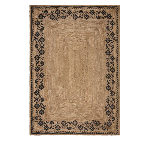 Kusový koberec Printed Jute Maisie Natural/Black 80x150 cm Flair Rugs