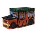 Dětský úložný box a sedátko Safari bus oranžová, 55 x 26 x 31 cm