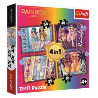 Trefl Puzzle Rainbow High: Módní panenky 4v1 (35,48,54,70 dílků)