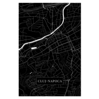 Mapa Cluj Napoca black, (26.7 x 40 cm)