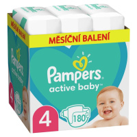 PAMPERS Active Baby 4 (9-14 kg) 180 ks Maxi měsíční balení - jednorázové pleny