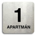 Accept Piktogram "1 apartmán" (80 × 80 mm) (stříbrná tabulka - černý tisk bez rámečku)