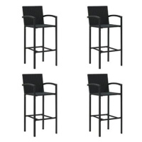 Barové stoličky 4 ks černé polyratan, 313455
