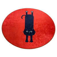 L'essentiel Koupelnový kobereček KITTY 80 cm červený