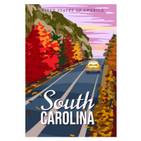 Ilustrace South Carolina travel vintage poster, autumn, VectorUp, 26.7 × 40 cm