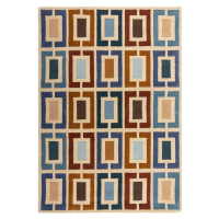 Ručně všívaný kusový koberec Illusion Retro Blocks Blue/Multi 120x170 cm