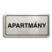 Accept Piktogram "APARTMÁNY" (160 × 80 mm) (stříbrná tabulka - černý tisk)