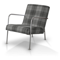 Dekoria Potah na křeslo Ikea PS, šedo-grafitová kostka, fotel Ikea PS, Edinburgh, 115-75