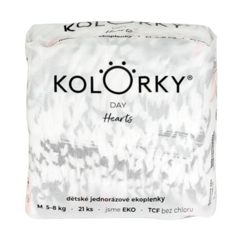 KOLORKY DAY jednorázové eko plenky srdce - M (5-8 kg), 21 ks