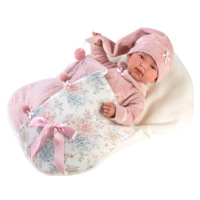 Llorens 84450 NEW BORN - realistická panenka miminko se zvukem a měkkým látkovým tělem 44cm