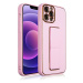 Flexibilní electroplating silikonové pouzdro se stojánkem na Samsung Galaxy A12 5G Pink