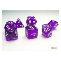 Sada kostek Chessex Translucent Purple/White Mini Polyhedral 7-Die Set