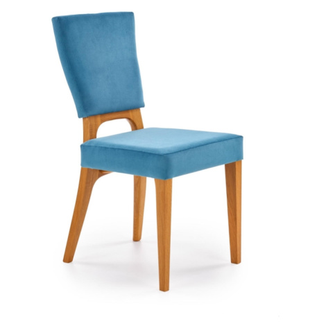 Jídelní židle TIGURUM, modrá/dub medový Halmar
