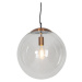 Skandinávská závěsná lampa měděná s čirým sklem - Ball 40