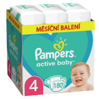 PAMPERS Active Baby 4 (9-14 kg) 180 ks Maxi měsíční balení - jednorázové pleny