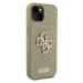 Guess PU Perforated 4G Glitter Metal Logo kryt iPhone 15 zlatý