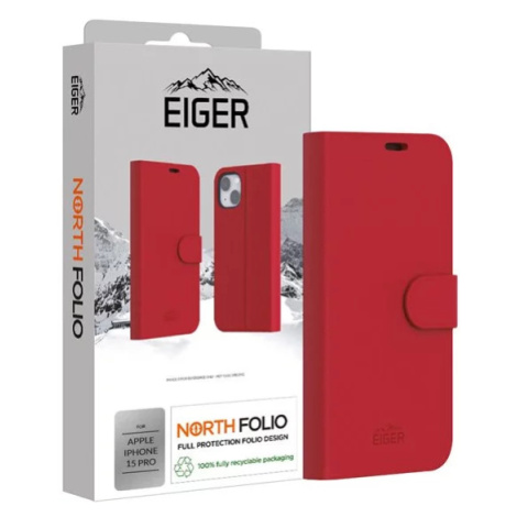 Kryt Eiger North Folio Case for Apple iPhone 15 Pro in Red Eiger Glass
