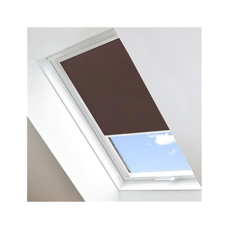 FOA Roleta Látková na střešní okna, čokoládová, LE 132, bílý profil, š 61,3 cm, v 94 cm