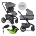 EASYWALKER - Kočárek kombinovaný Jimmey 2v1 Iris Grey LITE AIR + KIDDY Evoluna i-size 2 + základ