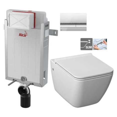 ALCADRAIN Renovmodul předstěnový instalační systém s chromovým tlačítkem M1721 + WC JIKA PURE +  AKCE/SET/ALCA