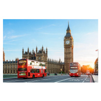 Umělecká fotografie London Big Ben and traffic on Westminster Bridge, Sylvain Sonnet, (40 x 26.7