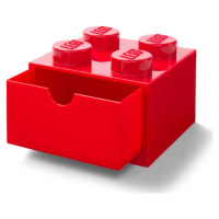 Červený stolní box se zásuvkou LEGO®, 15 x 16 cm