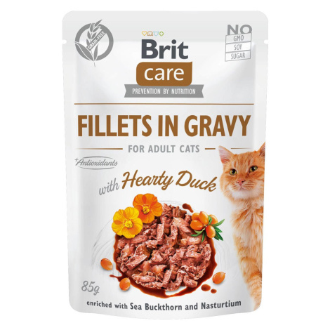 Brit Care Cat filety v omáčce s vydatnou kachnou 24 × 85 g
