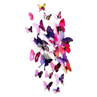 Sada fialových dekoračních motýlů 12ks