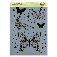 Plastová šablona Cadence - Motýlci ve hvězdách, 21 × 30 cm