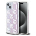 DKNY Liquid Glitter Checkered Pattern kryt iPhone 15 růžový