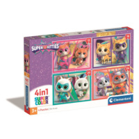 Clementoni - Puzzle 4v1 Disney super kitties