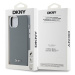 Zadní kryt DKNY Liquid Silicone Silver Metal Logo Magsafe pro Apple iPhone 15, šedá