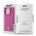 Zadní kryt DKNY PU Leather Repeat Pattern Stack Logo Magsafe pro Apple iPhone 15 Pro, růžová