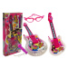 mamido  Sada dětské kytary s mikrofonem a brýlemi růžová