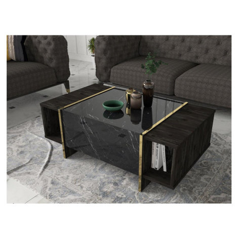 Konferenční stolek VEYRON 37,3x103,8 cm černá/zlatá Donoci