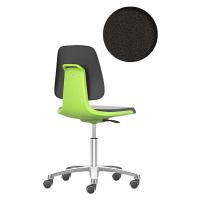 bimos Pracovní otočná židle LABSIT, pět noh s kolečky, sedák s textilním potahem, zelená barva