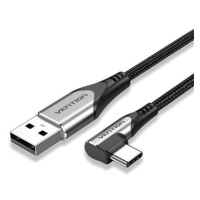 Vention Type-C (USB-C) 90° <-> USB 2.0 Cotton Cable Gray 2m Aluminum Alloy Type