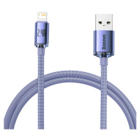 Kabel Baseus Crystal Shine cable USB to Lightning, 2.4A, 1.2m, purple (6932172602703)