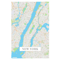 Mapa New York color, 26.7 × 40 cm