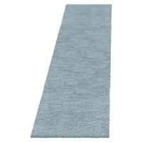 Modrý běhoun 80x250 cm Fluffy – Ayyildiz Carpets