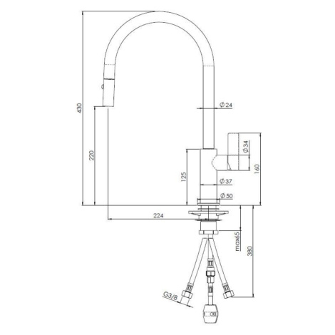 Dřezová baterie Reginox Japura Chrome, R31544, chrom R31544